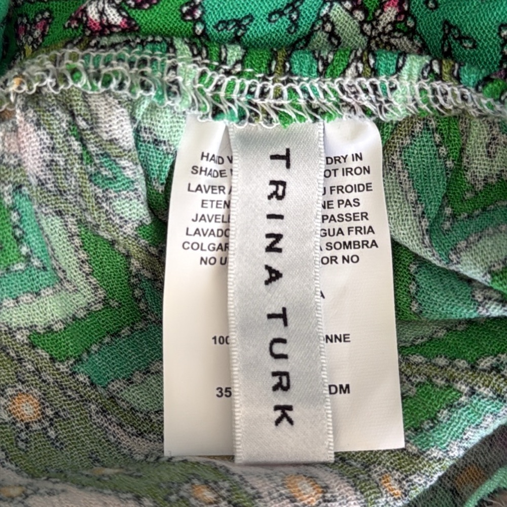 Trina Turk Cacti Cut-Out Dress with Tasseled Ties Size Medium - Picture 3 of 12